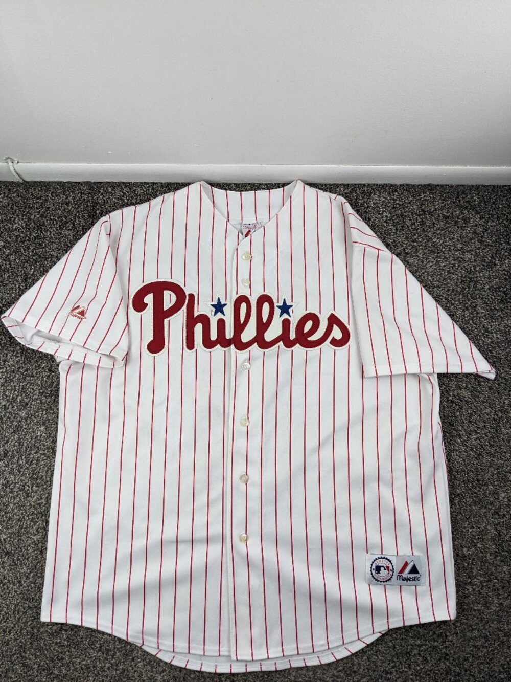 Vintage Cole Hamels Philadelphia Phillies Jersey Majestic Sewn White Mens 2XL
